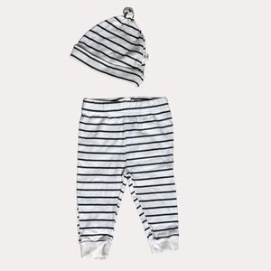 Kit & Pearl K&P Pants Cap Hat Set Stripe Olive Baby Infant 6 9 Month